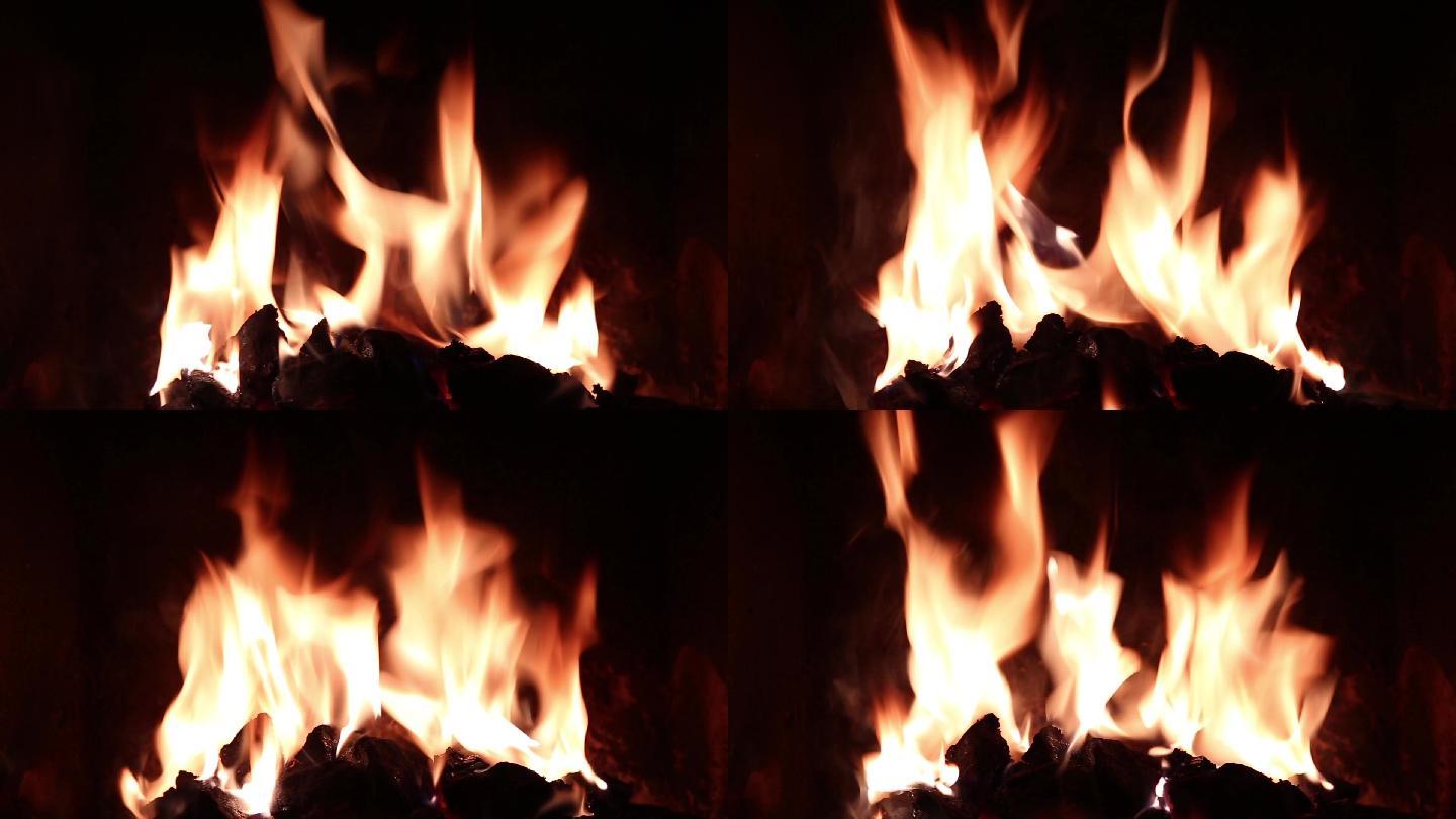 燃烧的炭火视频