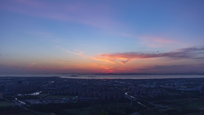 苏州太湖日落晚霞延时