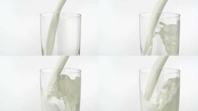 把牛奶倒进杯子奶源益生菌酸奶