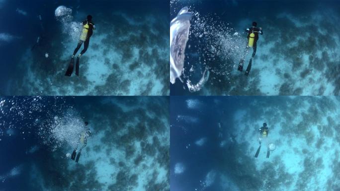 潜水深海氧气管下潜极限运动
