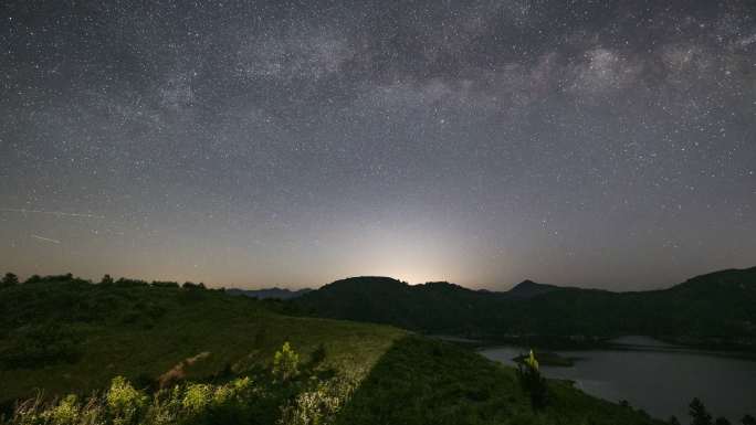 4K山脉草地湖泊星空自然风光延时