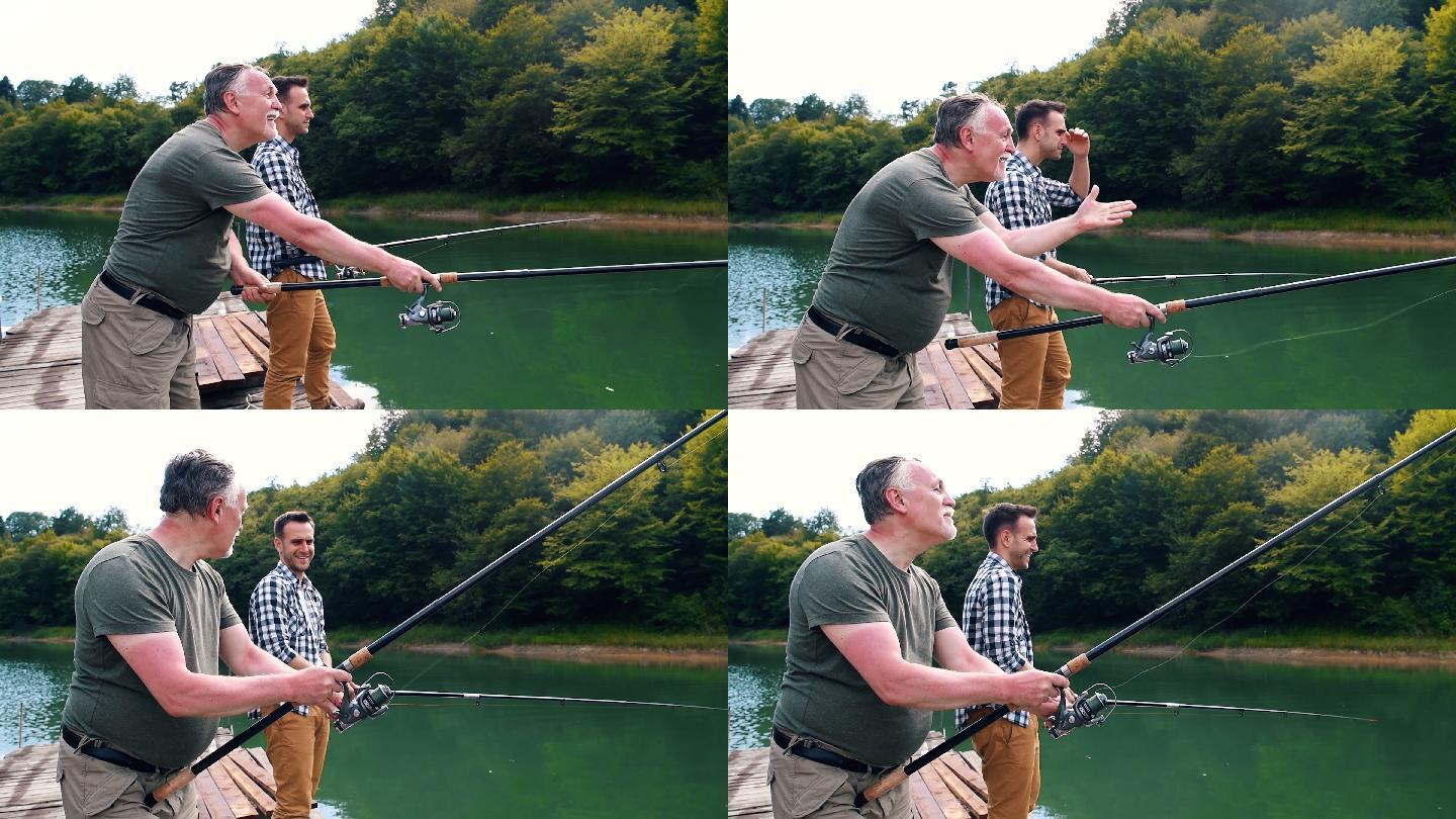 父亲和他的儿子钓鱼