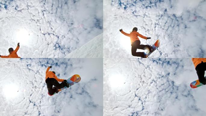 滑雪运动员跳入空中