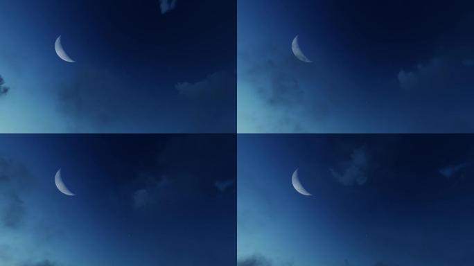 4K弯弯的月亮背景视频动画