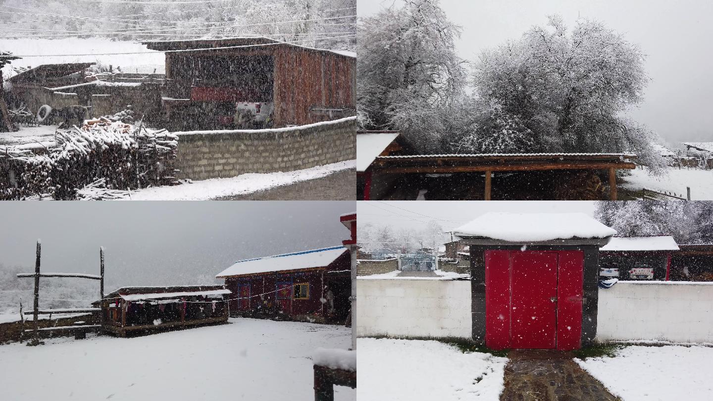 西藏林芝波密县乡村雪景之一