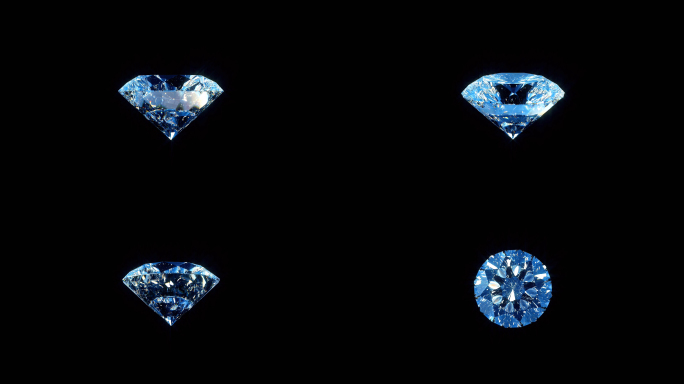 四个角度单独钻石旋转带通道素材