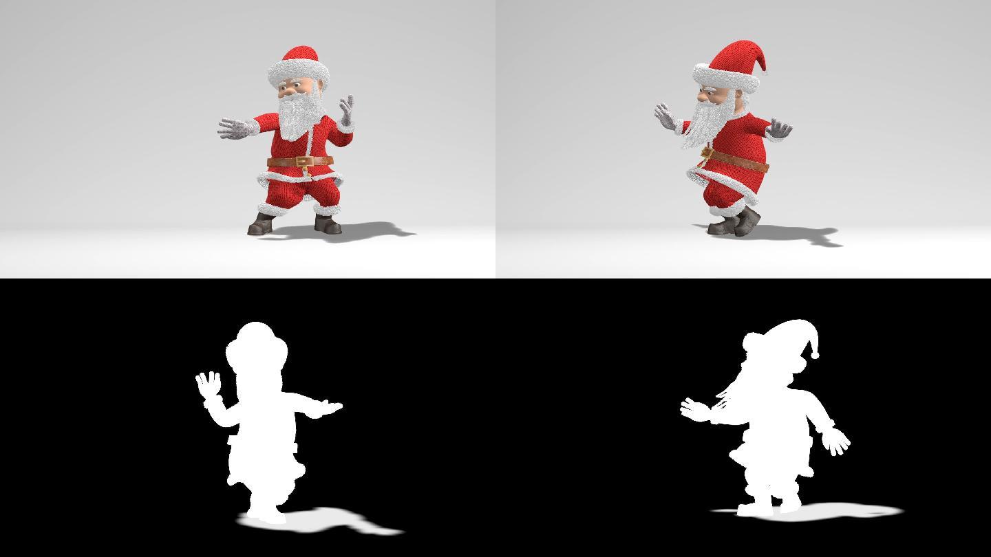 圣诞老人跳舞透明通道卡通形象西方文化