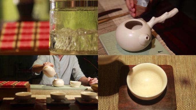 高清原创儒雅男士煮水泡茶推杯