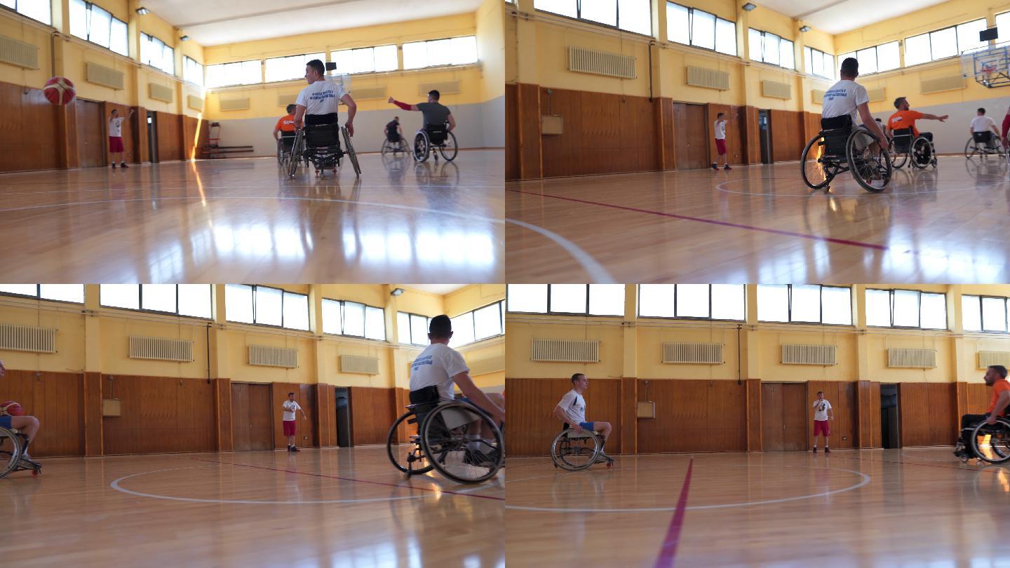 轮椅运动员打篮球积极情绪挑战自信