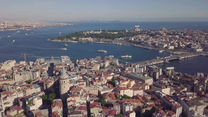 伊斯坦布尔经济文化交通中心4K航拍鸟瞰世