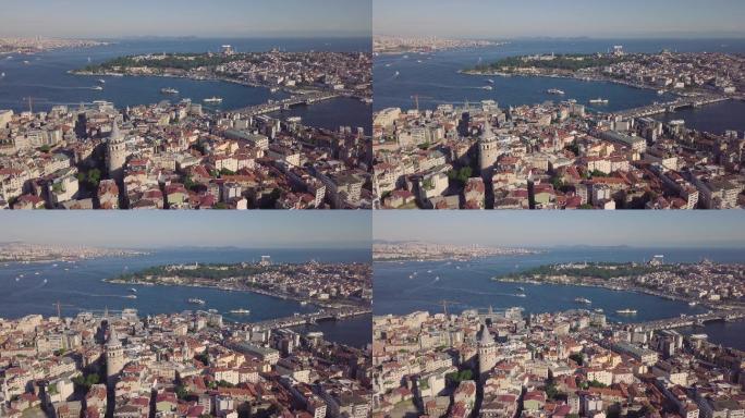 伊斯坦布尔经济文化交通中心4K航拍鸟瞰世