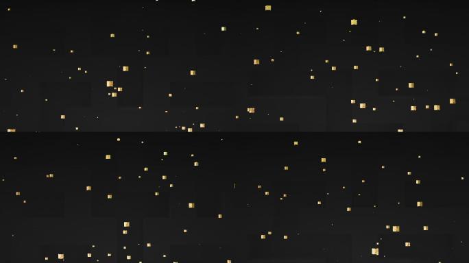 【4K时尚背景】黑金极简空间金色粒子上升