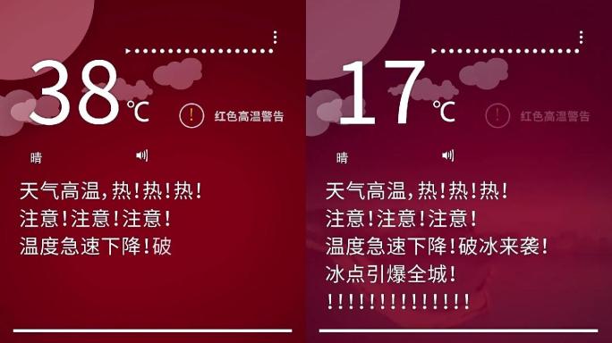 高温警告破冰动画模板