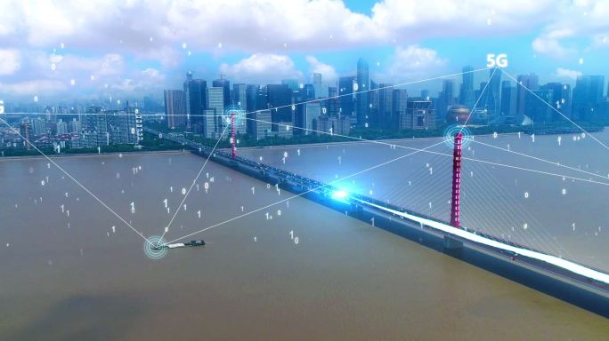 科技感城市移动互联网大数据云计算5G
