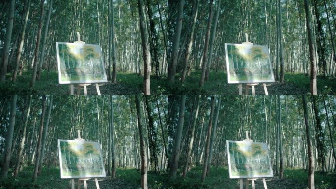 唯美广告树林油画4k