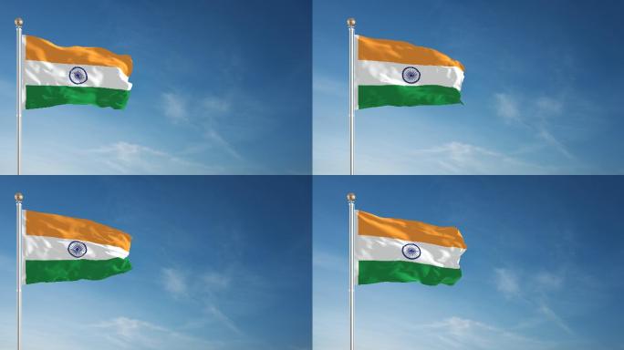 飘扬的印度国旗