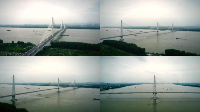 南京长江大桥长江五桥航拍