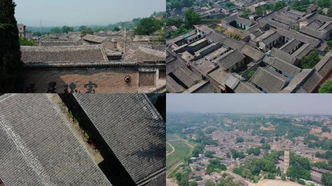 陕西韩城古城风貌古建筑群当家村民俗航拍