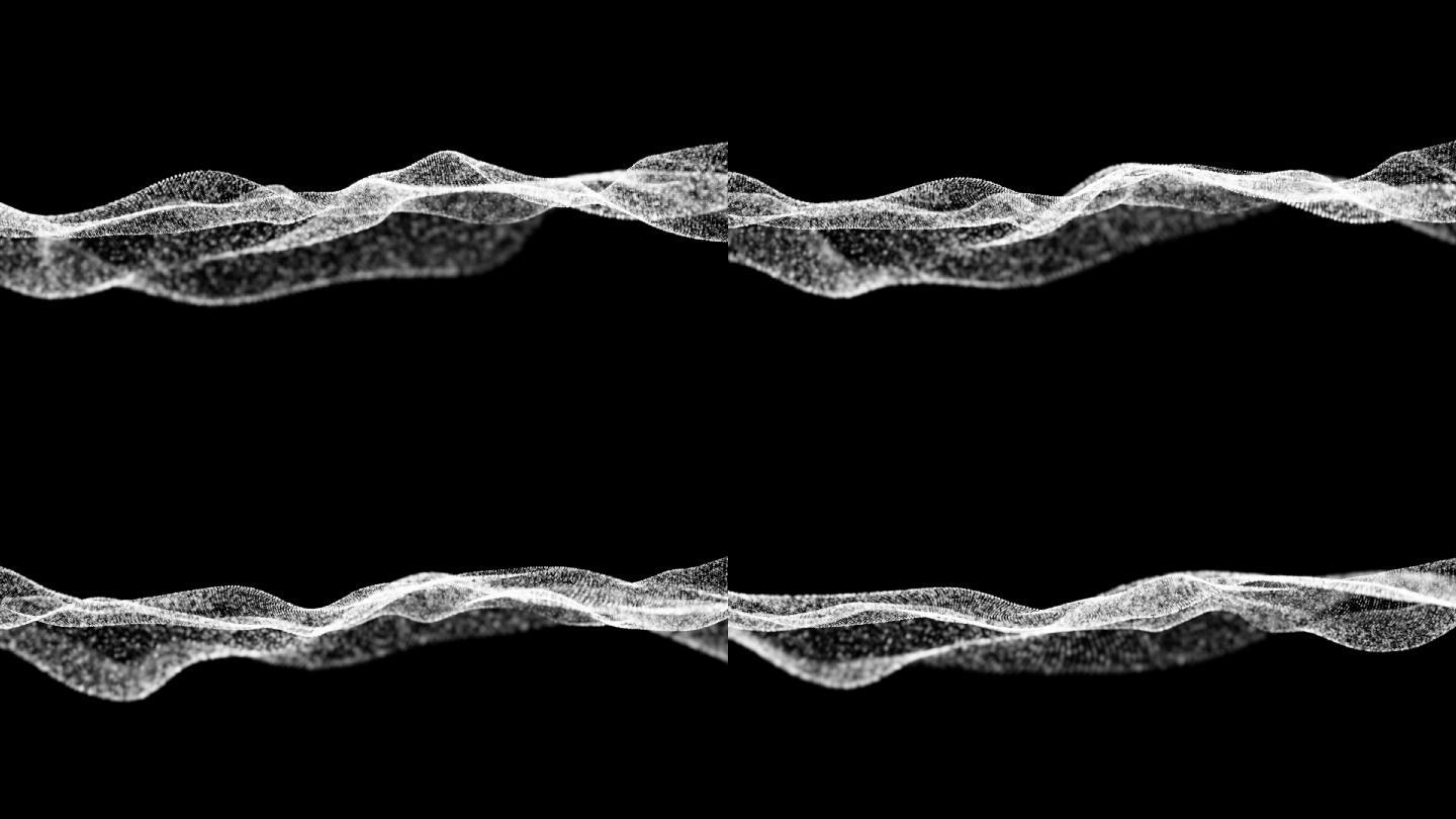 4K白色波浪起伏网格无缝循环