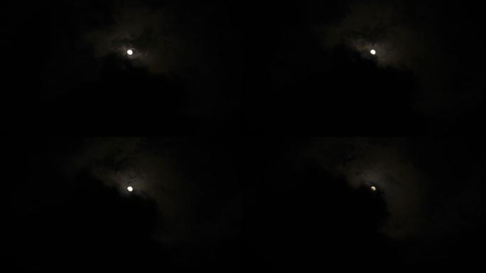 月亮云层黑夜天空夜空视频