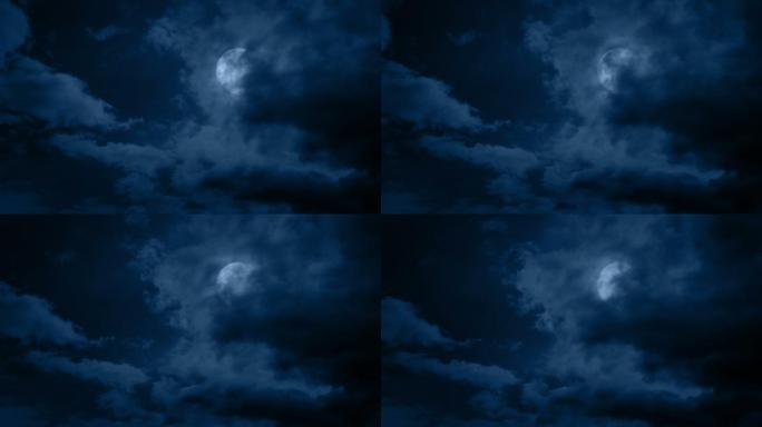 云在月亮上移动