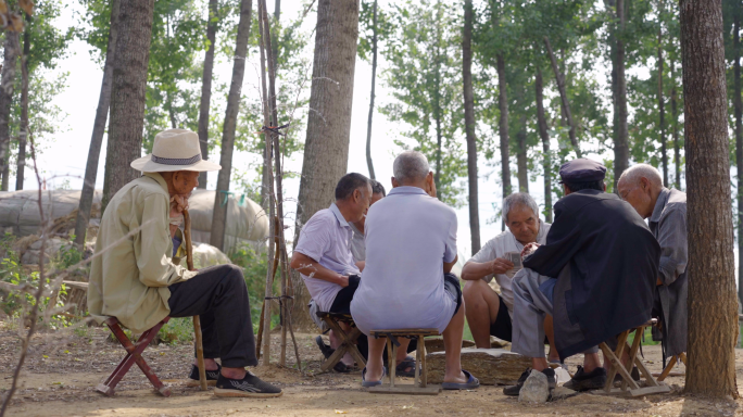 4K乡村小河-农村生活-留守老人