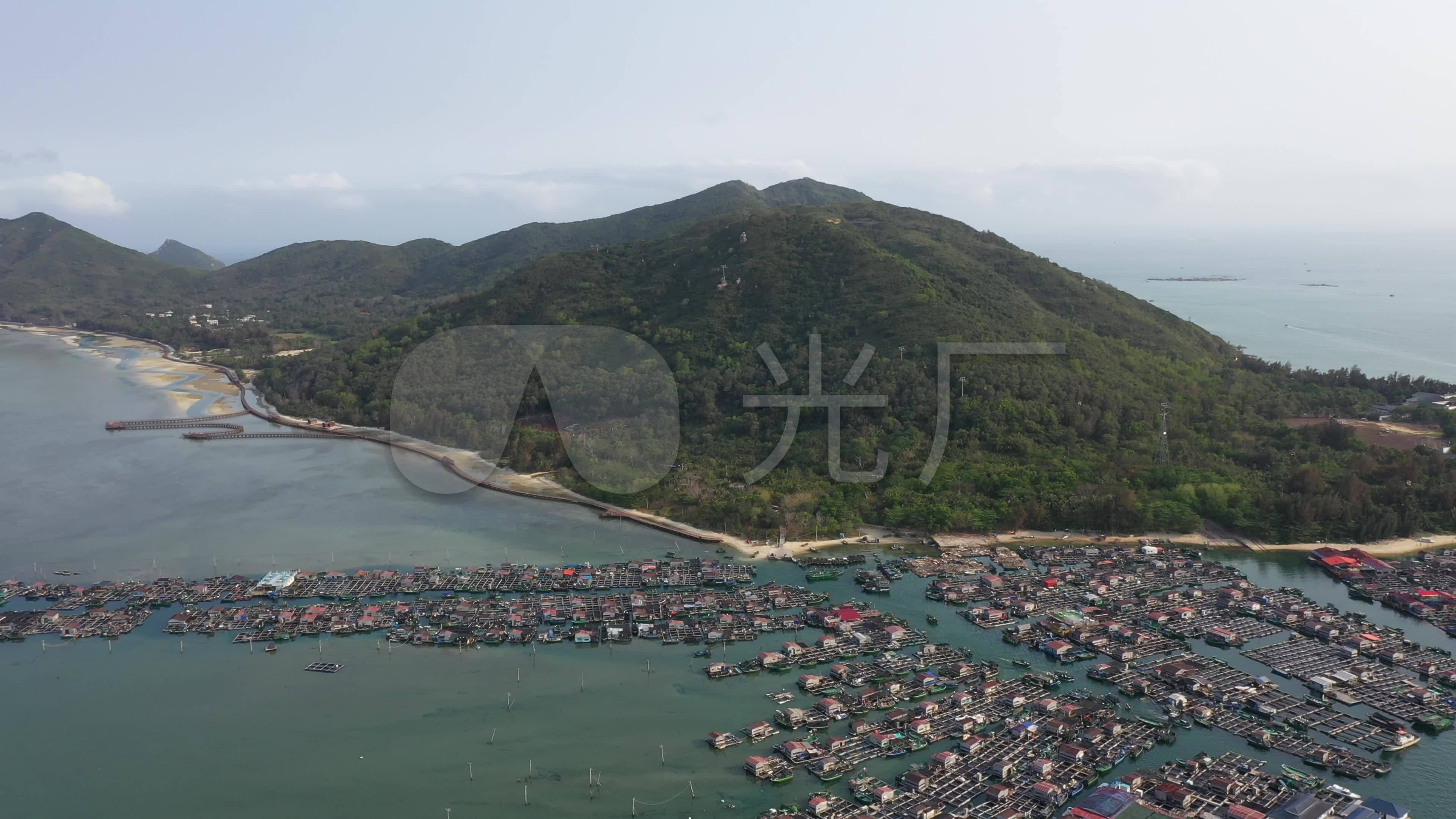 4k航拍海南陵水疍家渔排