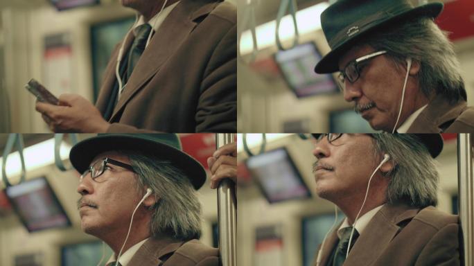 上班时在地铁上听音乐