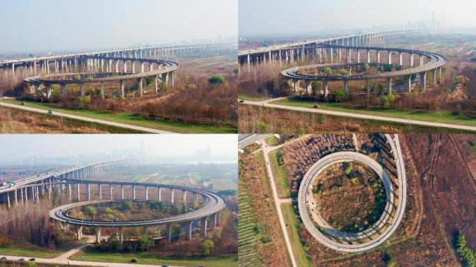 【原创4K】环形立交桥天兴洲大桥航拍
