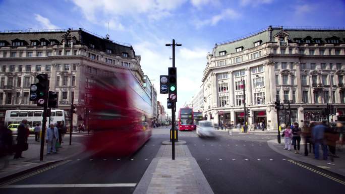 伦敦街道交通延时欧洲十字路口英格兰