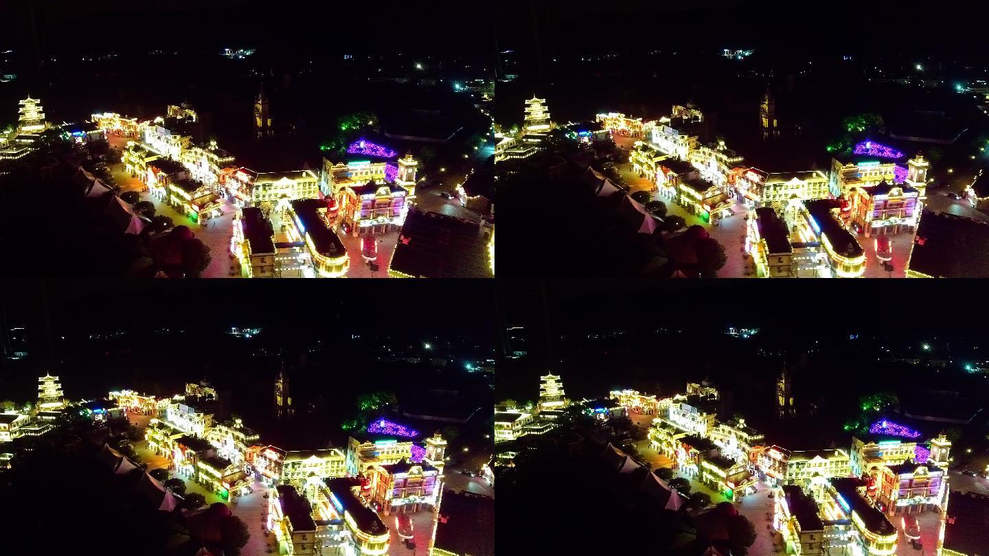 影视城民国街航拍夜景E-4K