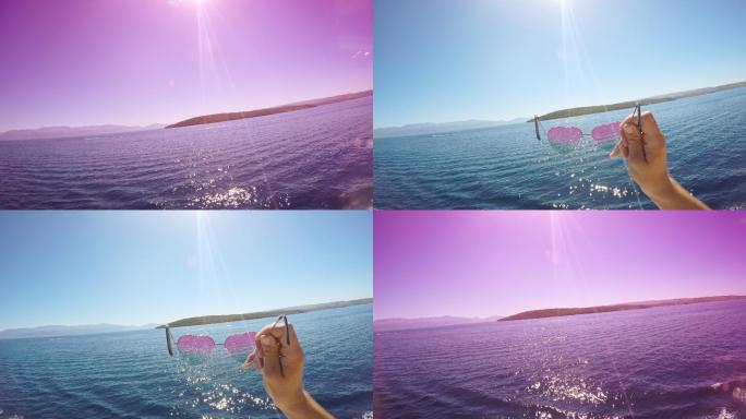 戴太阳镜的个人视角