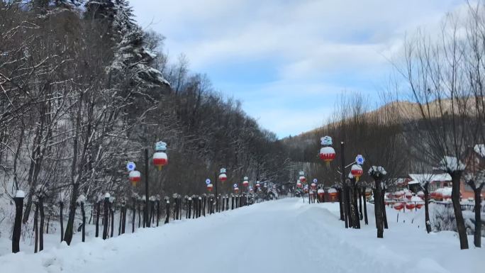 哈尔滨雪景延迟素材