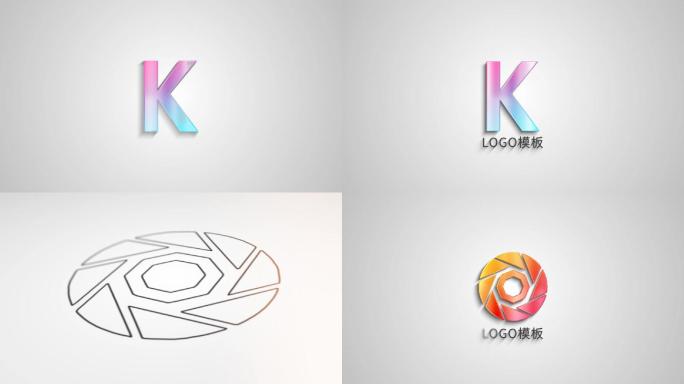 描边3D晶格化显现LOGO模板