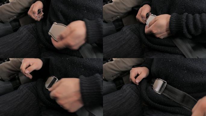 在飞机上系安全带乘坐旅客汽车客车机舱防护