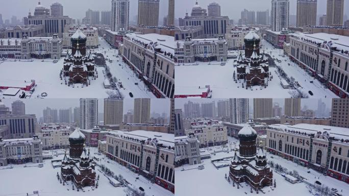 哈尔滨冬天下雪索菲亚