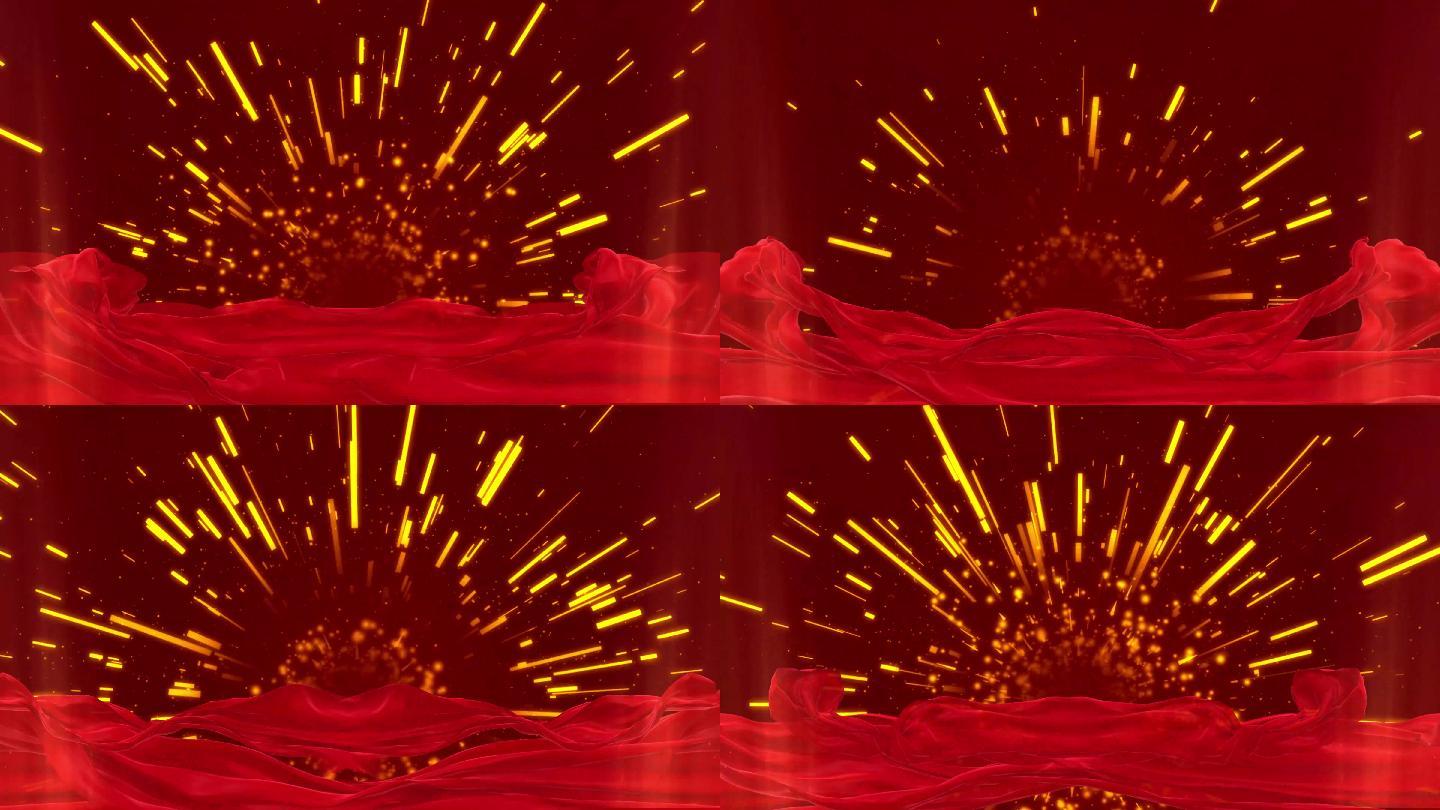 红色动态背景粒子放射4K