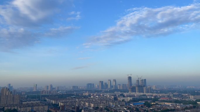 城市延时云层，日月交替