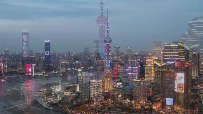 4k高清上海航拍大场景素材