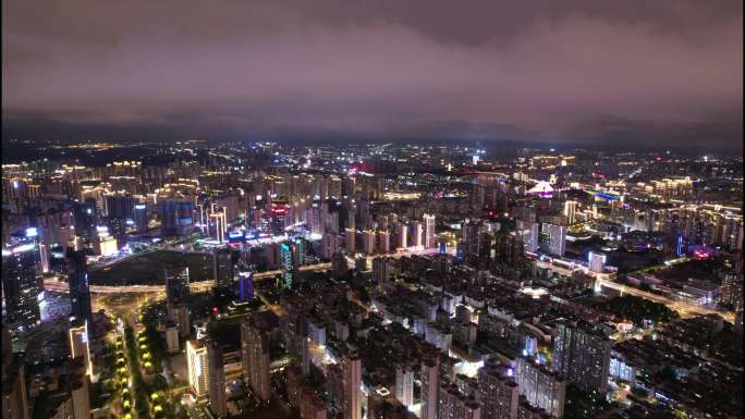 赣州航拍城市夜景