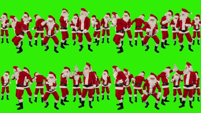 一群圣诞老人跳舞家庭圣诞节幸福儿童礼物相
