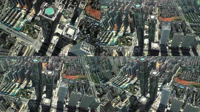 4K长沙河西金融中心高楼环绕航拍空镜