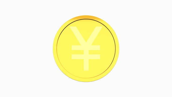 人民币虚拟货币金币旋转金币动画
