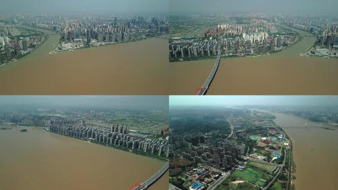 4K长沙河西高空城市360º旋转航拍空镜
