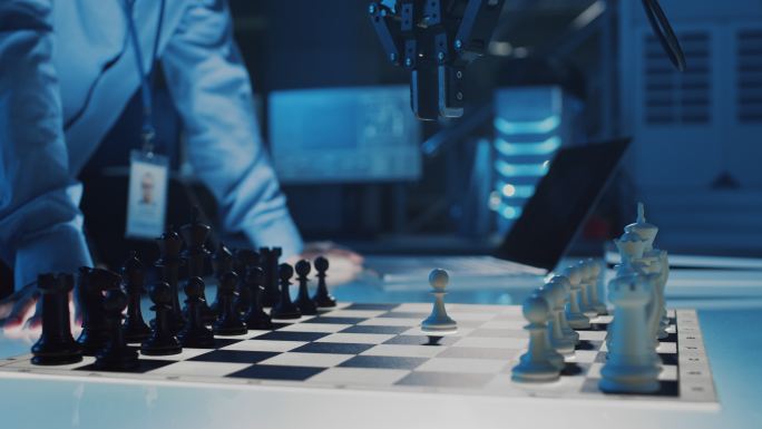 和人工智能下棋人工智能科技进步机器人下棋