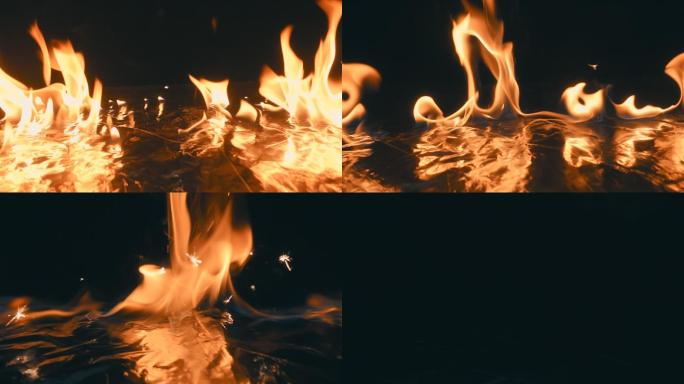 火花点燃了汽油的瞬间产生的火焰