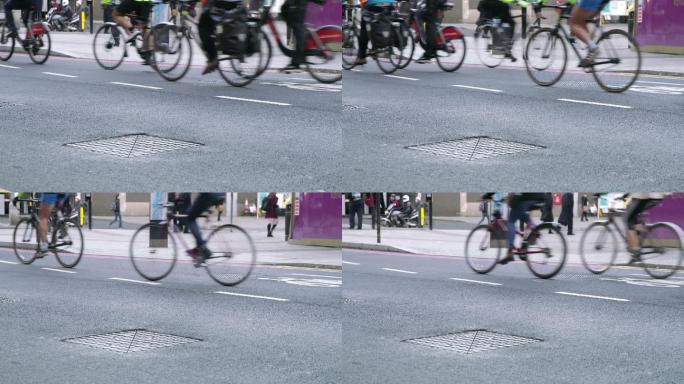 伦敦街头的骑车人