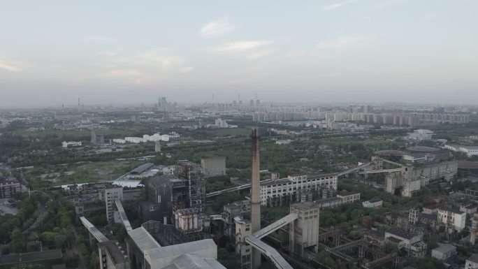 视频原素材-航拍上海浦东煤气厂