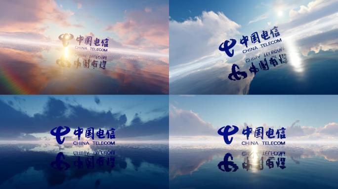 4K中国电信logo日出