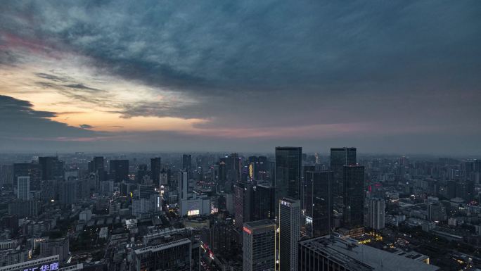 成都IFS城市日转夜延时4k